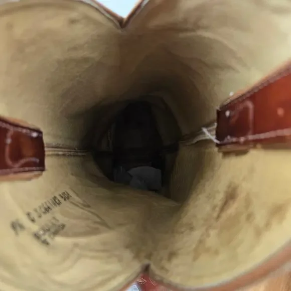 Boulet Womens 9.5C/B Brown Two Tone Inlay Casual Lifestyle Western Cowgirl Boots - Picture 14 of 16